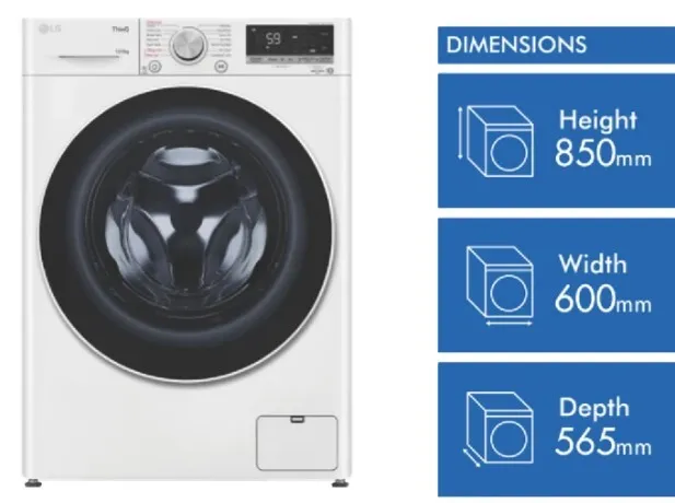 LG 10kg/6kg Front Load Washer Dryer Combo WVC5-1410W