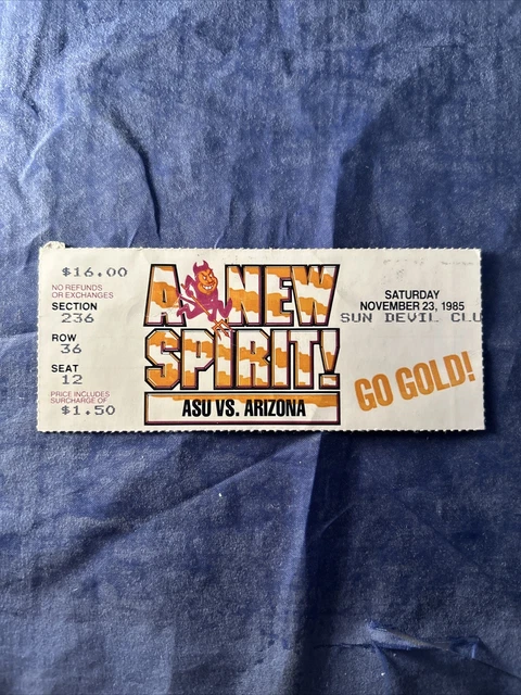 1985 Arizona AT ASU ARIZONA STATE COLLEGE FOOTBALL TICKET STUB Nov 23 Rivalry