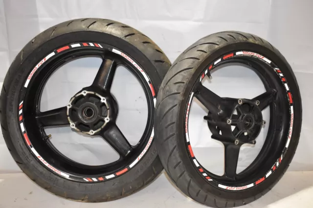 2000-2001 Yamaha YZF R1 Front & Rear Wheel Rim Tire Straight OEM