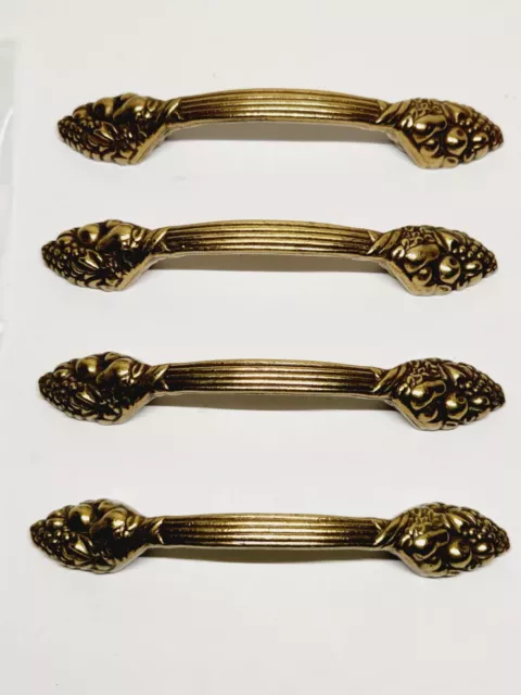 Amerock Drawer Pulls Cabinet Handles Fruit Bundles 3" #1332 Brass Color Set of 4 2