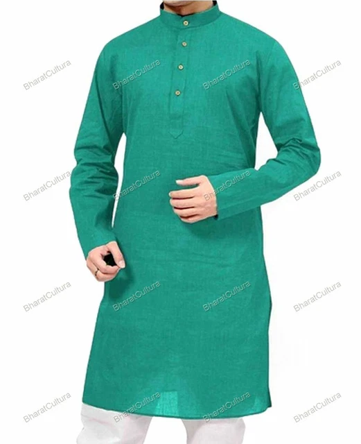 Mens Kurta Indian Clothing Fashion Shirt Mens Long Kurta Cotton India Dress