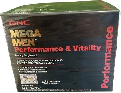 Gnc Mega Men rendimiento y vitalidad al día 30 paquetes Vitapak.EXP:7/23