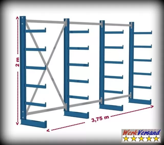 Kragarmregal Langgutregal metallregal Schwerlastregale statt € 1255. Werkversand