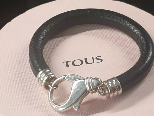 Tous pulsera piel y plata 925 Armband   bracciale bracelet chic Blogger Boho