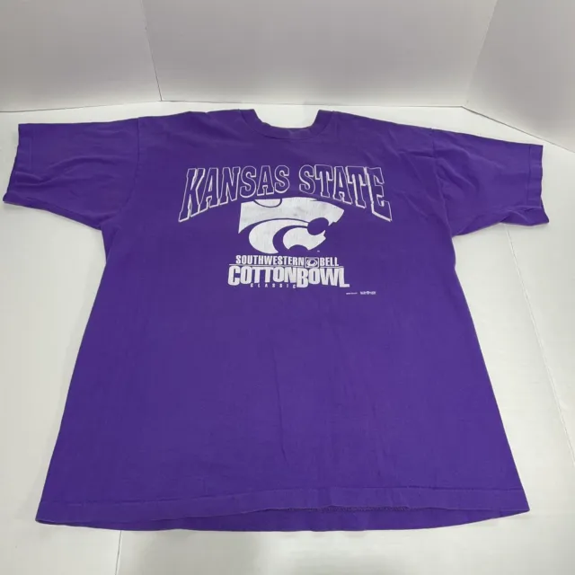 Vintage Kansas State Wildcats T-Shirt, XL, Purple, Cotton Bowl Classic 1996