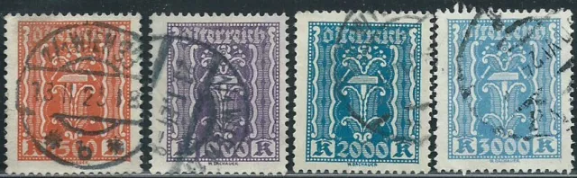 Austria usato 1922 4v. Mi 387; 391; 395/6