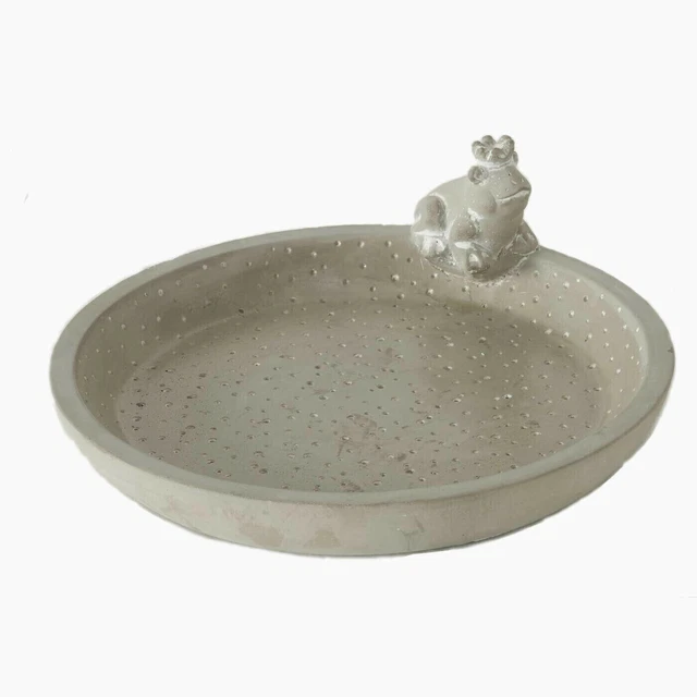 Vogeltränke Vogelbad Beton Schale Futterstelle Gartendeko Wasserschale Frosch