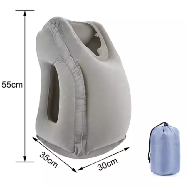 Upgraded Inflatable Air Cushion Travel Pillow Headrest Chin Support Nap Pillow