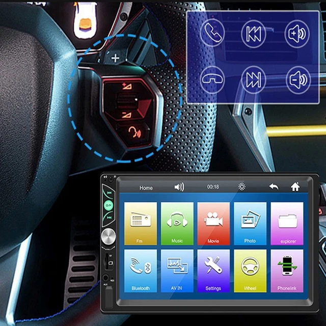 Unité de tête audio dans le tableau de bord Bluetooth Lecteur MP5 de voiture