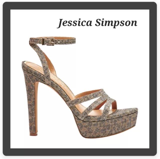 Jessica Simpson Balina Platform Heel, Women's Size 9 M, Gold NEW MSRP $98