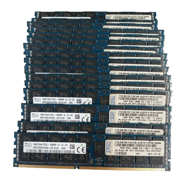 IBM 49Y1563 16GB 1X16Gb 2Rx4 135V Pc3L-10600 Cl9 Ecc Ddr3