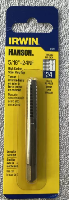 Irwin 8129 Hanson High Carbon Steel Plug Tap 5/16”-24NF Use With I Drill Bit