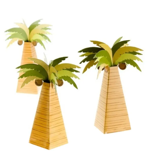 50 pz divertenti scatole regalo albero di cocco stile hawaiano per festa di nozze