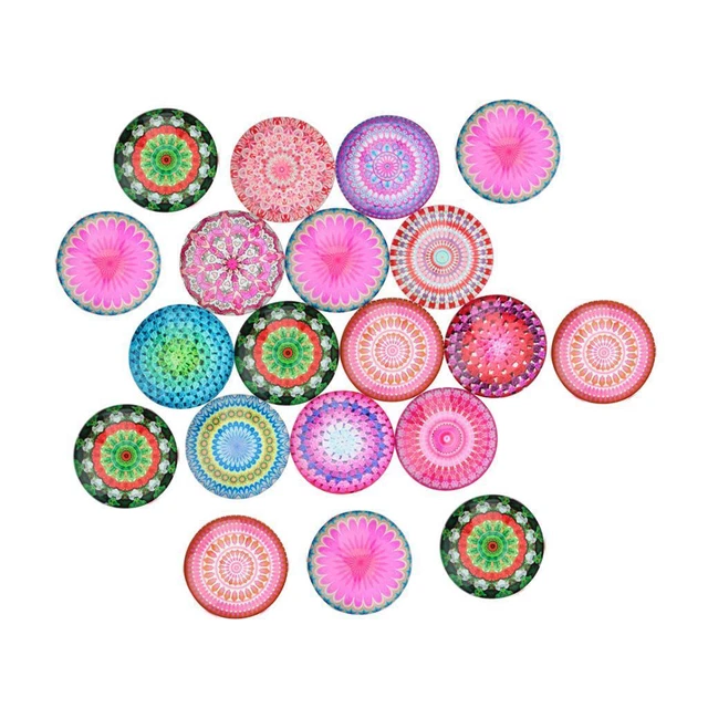 20 Stück Glas Flatback Scrapbooking Kuppel Cabochons Aufkleber für