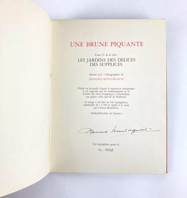 Bernard Montorgueil : Une Brune Piquante . Lithographies . Eo Signée  [Curiosa] 3