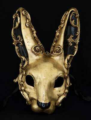 Mask from Venice Rabbit IN Paper Mache Golden - Craft Baroque Craft 172