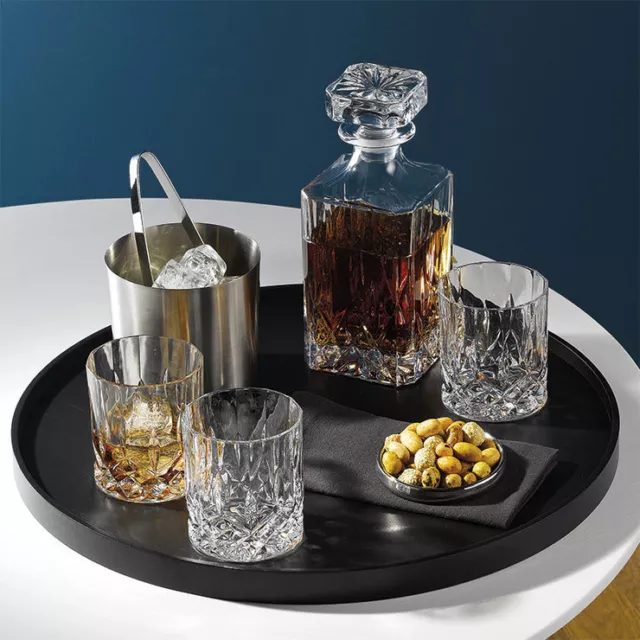 ROYAL DOULTON CRYSTAL SEASONS 5PC DECANTER and 4 TUMBLERS SET 2