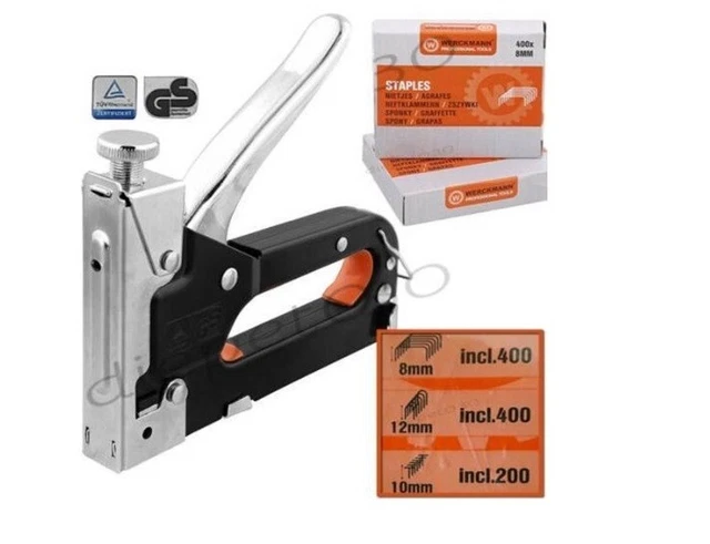 Werckmann Agrafeuse Set Avec 1000 Agrafes Dispositif de Serrage Ongles Nagler