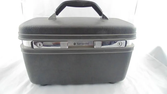 Vintage Samsonite Profile II Cosmetic Train Case Luggage W/Keys & Tray Gray EVC