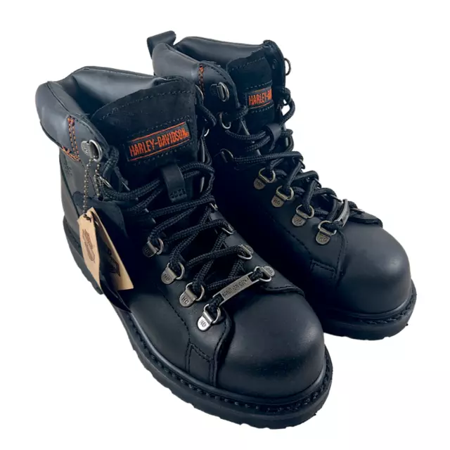 Harley-Davidson 32-HDBEL03 Gabby Black Leather Women's Size 8 Steel Toe Boots