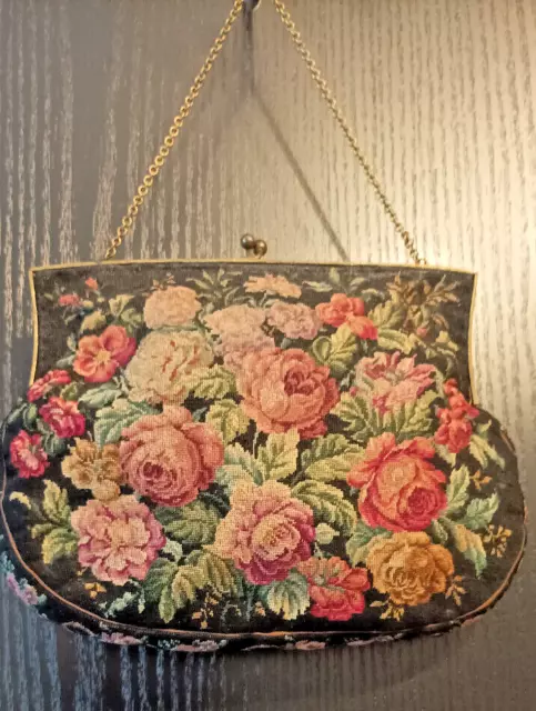 Antike Petit Point Damen Handtasche ca. 1890