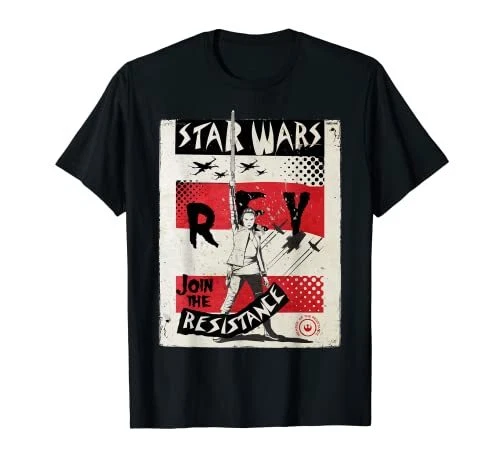 Star Wars Last Jedi Rey Join Resistance Propaganda Maglietta (D1g)