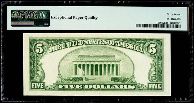 $5 1953A Silver Certificate Fr#1656 (FA Block)PMG 67 EPQ Superb Gem Uncirculated 2