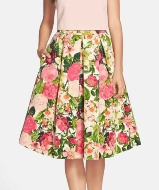 Eliza J Faille Floral Print Midi Skirt 6