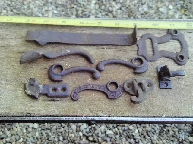 Antique Vintage Primitive Barn Door Hardware Lock Parts Latch Handle Catch Lot
