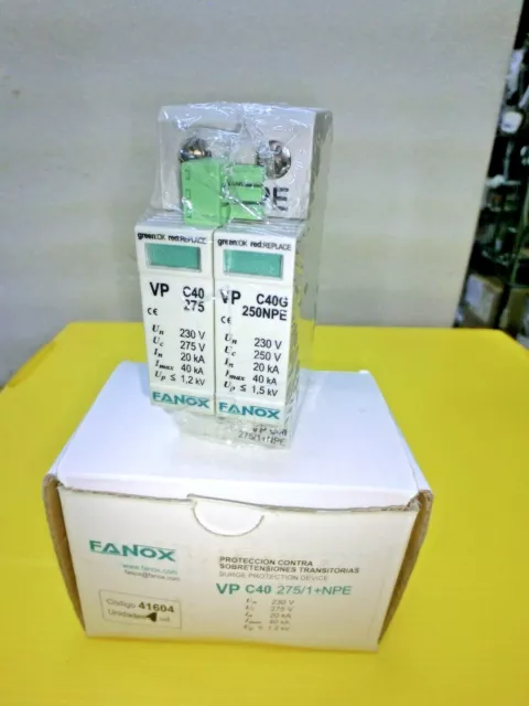 Fanox VP C40 275/1+NPE Surge Protection Device,VP C40G 250NPE,unused,US*7344