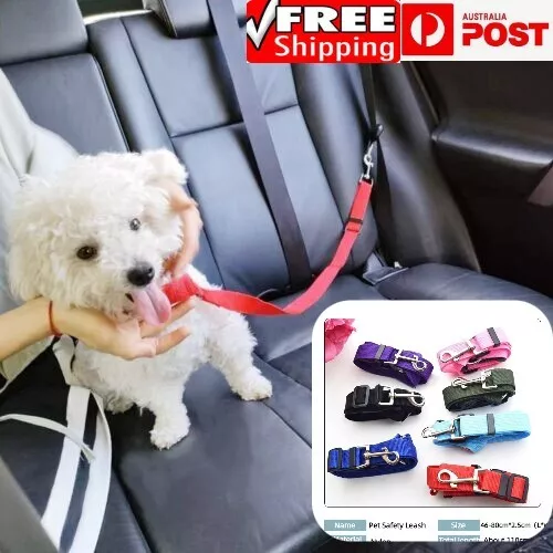 Adjustable Nylon Pet Dog Safety Seat Belt Harness Lead Vehicle Clip Travel Leash