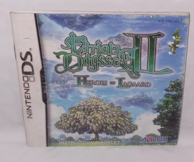 Nintendo DS Etrian Odyssey II Heroes of Lagaard Manual Instruction Atlus