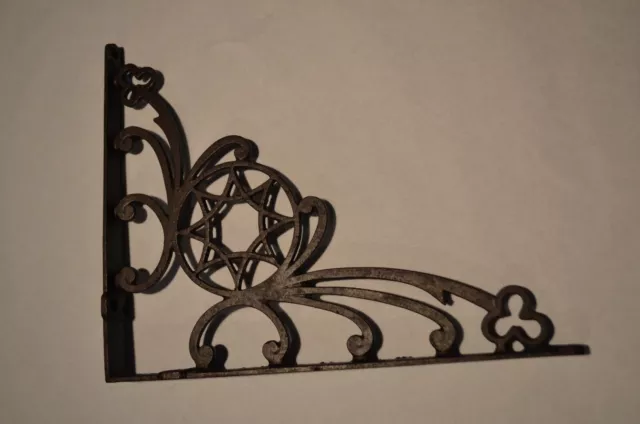 Architectural Accent Large Antique Star Cast Iron Wall Shelf Bracket 8x10