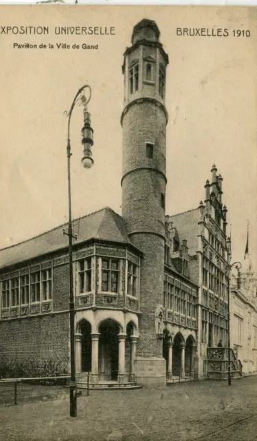 Belgique Bruxelles - 1910 Expo Gand Ghent Gent Pavillon Vieux Sépia Carte