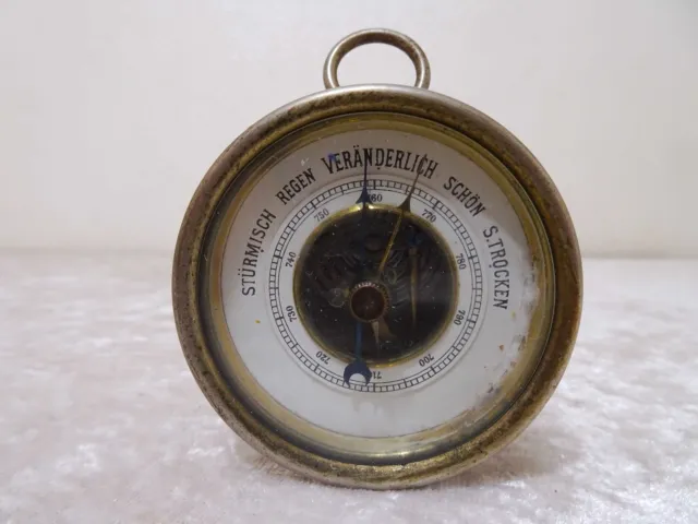 Antikes Miniatur Reise Barometer Vintage - Weckerdesign - Vintage um 1900