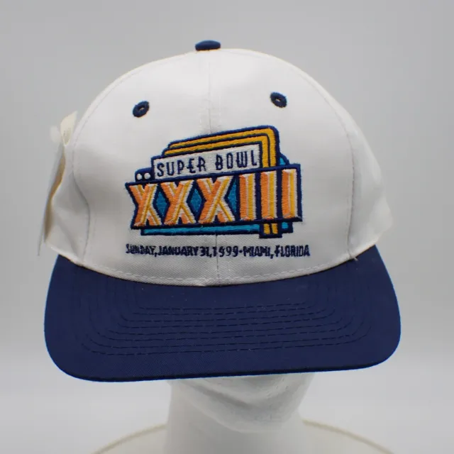 Vintage NFL Super Bowl XXXIII Broncos vs Falcons Logo 7 Snapback Cap Hat w/ Tags