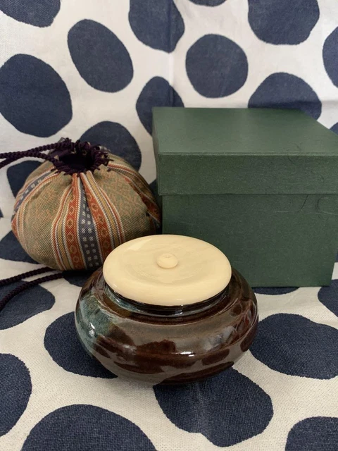 Tea Caddy Chaire Pottery Container Canister Japan U-0484