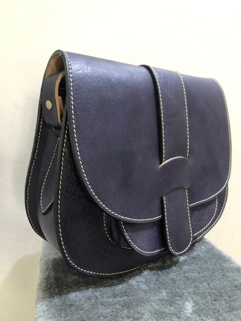 Joli petit sac à main artisanal en cuir véritable Fait-main, NEUF jamais servi