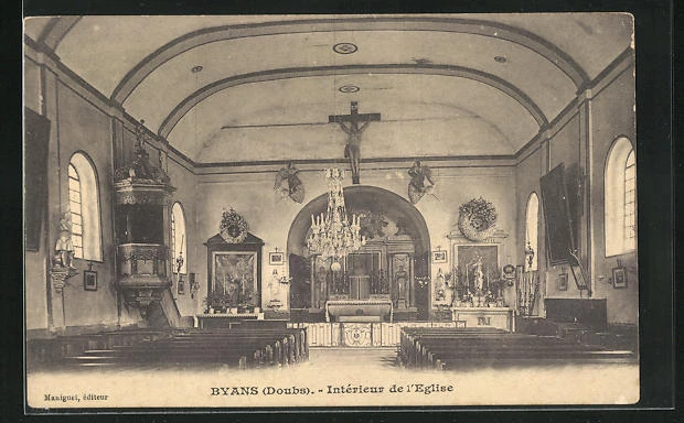 CPA Byans, Intérieur de l´Eglise