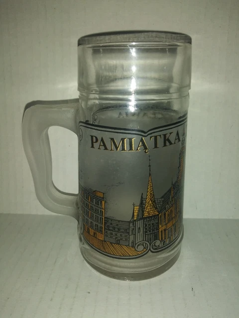 Polish Pamiatka Z Wroctawia Glass Beer Drink Mug 6"