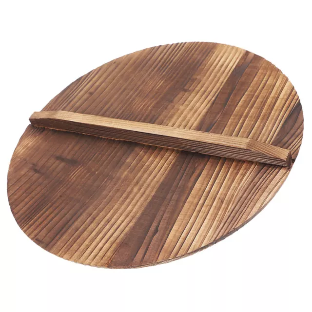 Olla de madera tapa de olla wok antiescalda tapa de madera para hornear hierro fundido