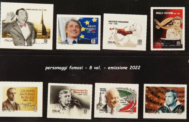 2022 francobolli ITALIA da collezione in NUOVO di lotto STOCK Personaggio famoso