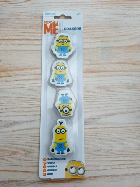 Despicable Me Minions Minion Set of 4 Pencil Rubbers / Erasers | MIN8-626 Rubber