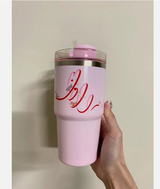 STARBUCKS X STANLEY 2024 Taiwan Valentine's Day Pink Cat 20oz SS Cup