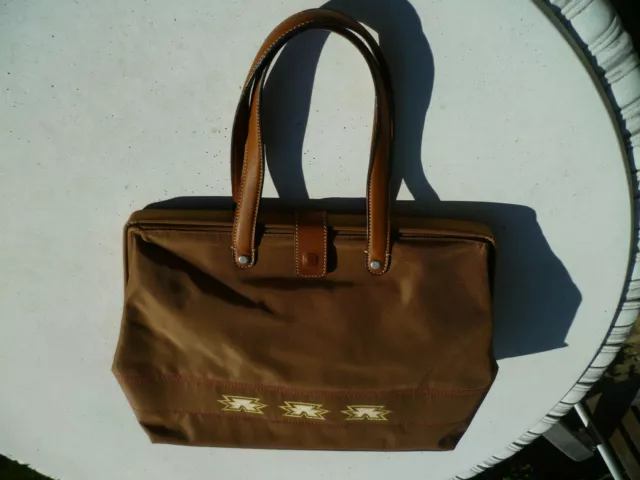 NEU !! BOGNER TASCHE mit Ledergriffen u. Lederbesatz, camel