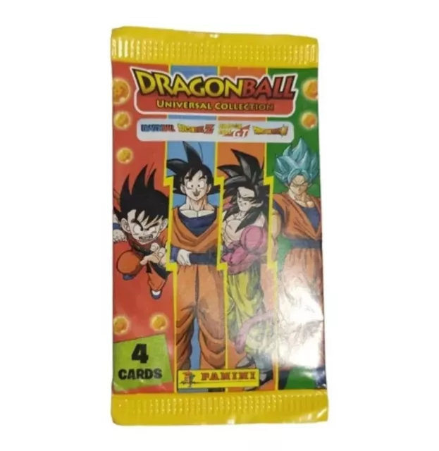 Dragon Ball Z Universal Collection Panini Factory Sealed Booster Pack 4 Cards