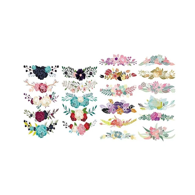 22 STCK. Blume Wärmeübertragung Aufkleber Aufbügeln Patches Kinder Damen T-Shirt Jeans