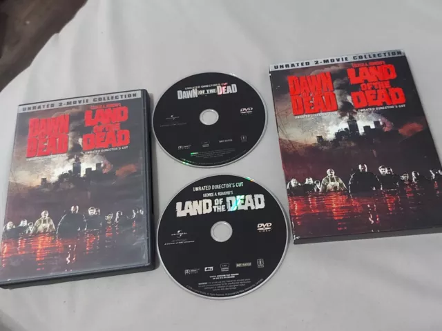 Dawn of the Dead/Land of the Dead W/Slip Cover (DVD, 2007, 2-Disc Set) Zombies