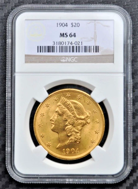 1904 $20 American Eagle Gold Coin MS64 beautiful coin w/No Reserve FREE SHIPPING