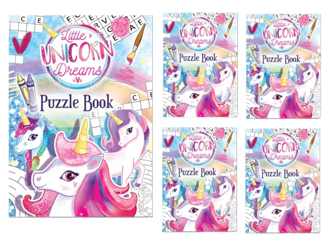 UNICORN PUZZLE BOOKS Kids Birthday Party Bag Filler Favors Jigsaw Pony Toy Gift